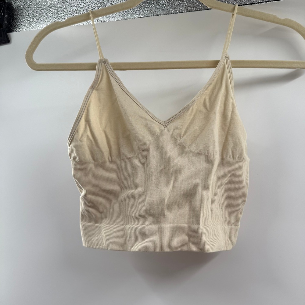 BP‎ Ribbed Seamless Bralette Stretch Casual Comfy Beige Size Medium
